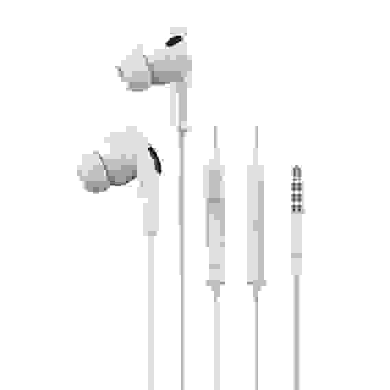 Наушники проводные внутриканальные с микрофоном Space Pro, jack 3.5мм, 120см, белый BY