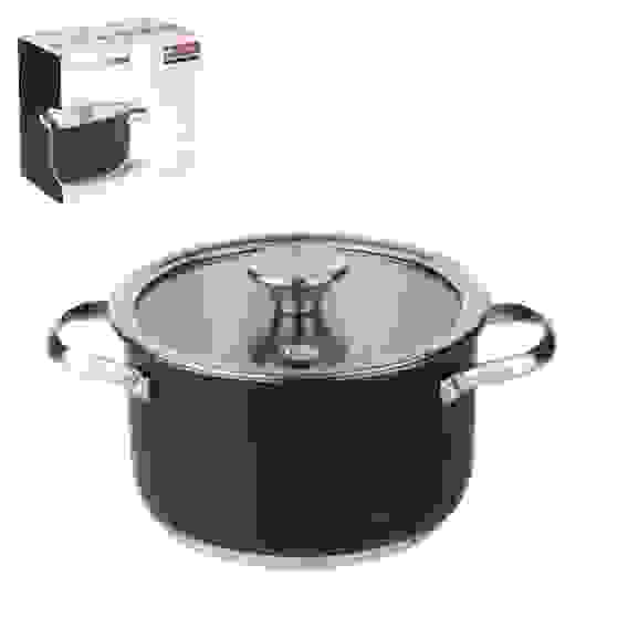 Кастрюля 1,6л [MONO BLACK] 16*9,5см 304 сталь