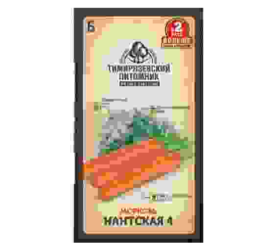 Семена морковь Нантская 4 средняя 4 г Двойная фасовка Тимирязевский питомник