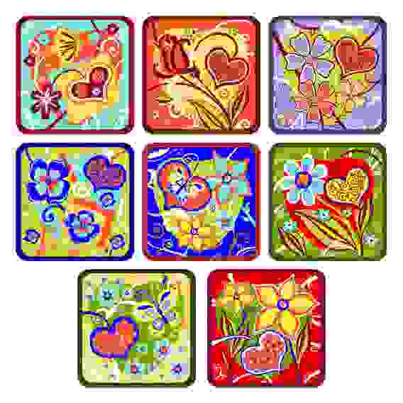 Прихватка "Сердечки" (мини) 8 диз L22-201