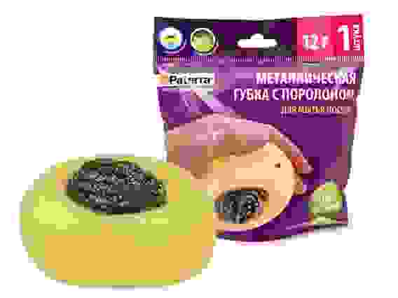 Губка металлическая с поролоном, PATERRA