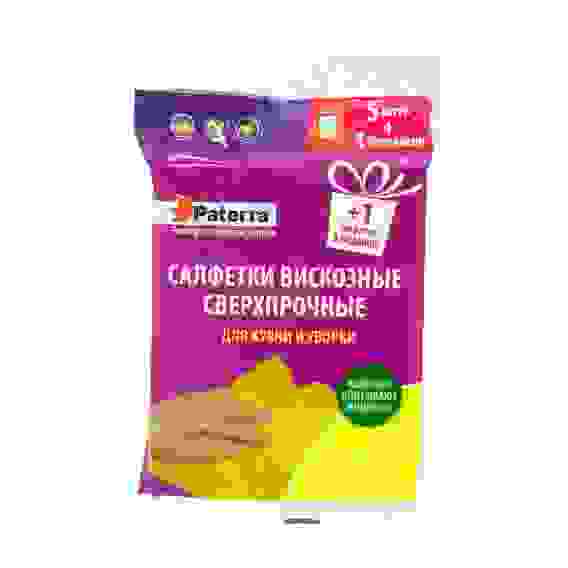 Салфетки вискозные \"СВЕРХПРОЧНЫЕ\" для кухни и уборки, PATERRA, 30 х 38 см, 5+1 шт. в упаковке