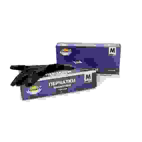 Перчатки виниловые, черные, неопудренные, одноразовые, размер M, 100 шт. в упаковке, AVIORA