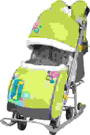 Коляска комбинированная \"Ника детям 7-2\" рис. с жирафом лимонный НД7-2