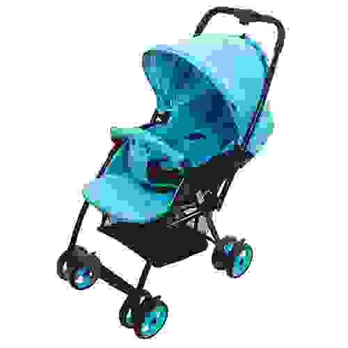 Коляска прогулочная EVERFLO E-501 (легковесная, склад.одним движением, перк.ручка)Aqua