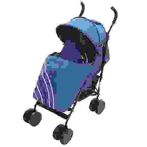 Коляска-трость ЕДУ-ЕДУ E-65 (стал.рама, рег. подножка, съемн.бампер, накид) Синий