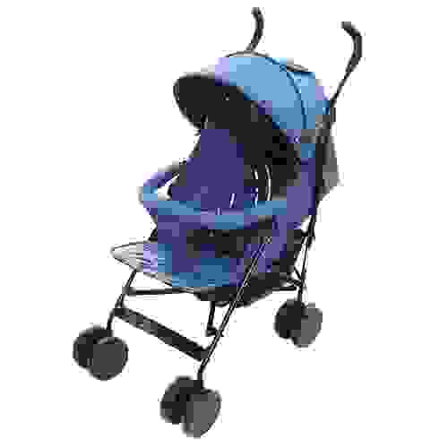 Коляска-трость ЕДУ-ЕДУ E-65 (стал.рама, рег. подножка, съемн.бампер, накид) Синий