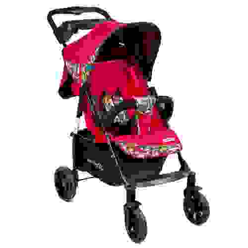 Коляска EVERFLO прогулочная E-230 LUXE (регулир.наклон до пол.лежа,накидка) Красный