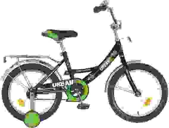 Велосипед NOVATRACK 16&quot;, URBAN, черный, тормоз нож., крылья и багажник хром.