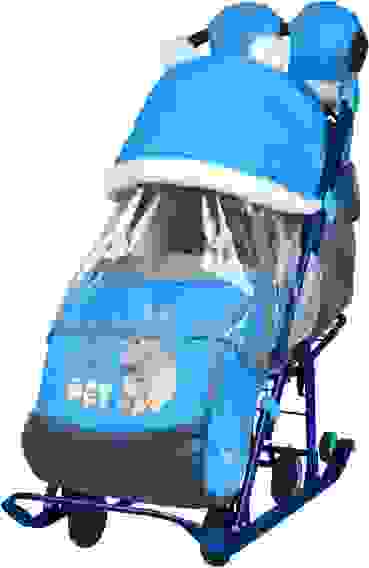 Коляска комбинированная &quot;Ника детям 7-2&quot; рис. с кроликом васильковый НД7-2