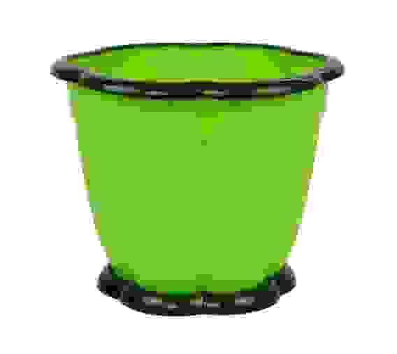 Горшок цв. "Восторг" 1,5л. с под. (зелёный)(уп.24)