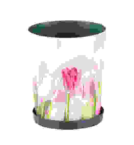 Горшок цв. \&quot;Тюльпаны\&quot; 1,2л с поддон. (уп.21)