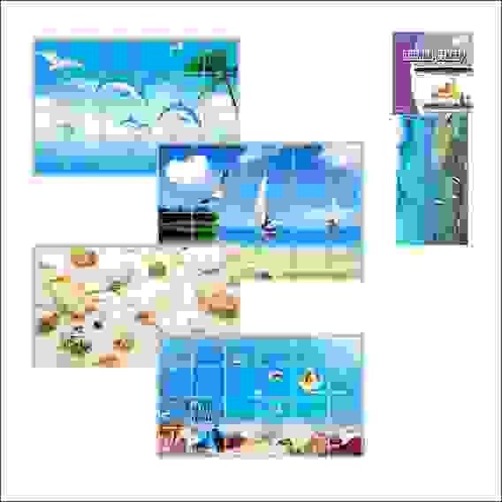 Защит пленка-стикер (море) 90*60см 4 диз JD67-36