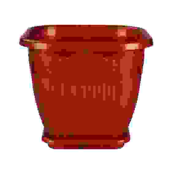 Горшок-кашпо квадратный \"Лозанна\" 5л (с под.)(медный)(уп20)