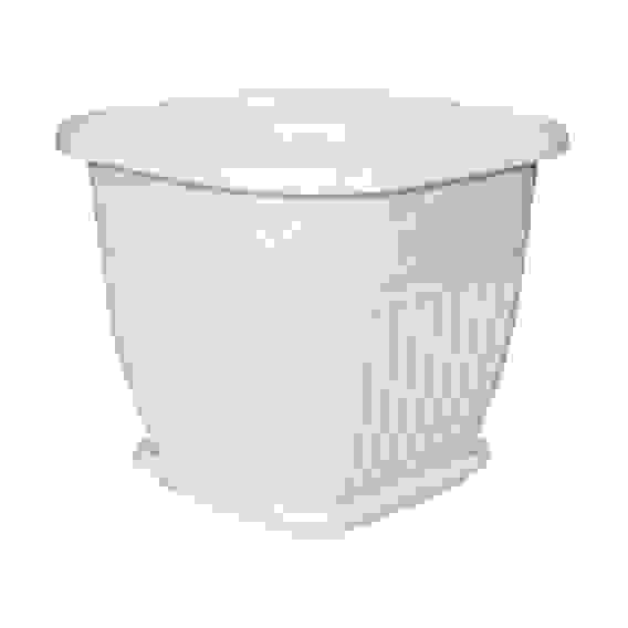 Горшок-кашпо квадратный \"Лозанна\" 5л с (под.)(белый)