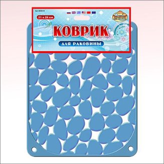 Коврик д/раковины (камушки) 31*25 см 4 цв МТ76-14