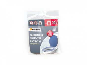 Защитные ПОКРЫТИЯ на унитаз, одноразовые, PATERRA, 10 шт. в упаковке, универсальный размер