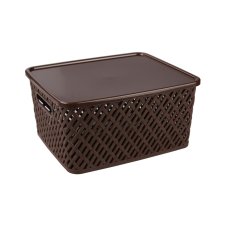Корзина "Плетенка" (350х290х175)с крыш. корич