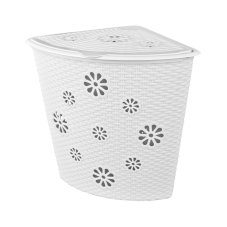 Корзина для белья (угловая) \"Плетёнка\"(500х385х460)(бел)