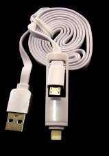 Кабель USB 2в1 (8 pin подходит для Apple, Micro USB) белый ISA (гарантия 2 недели)