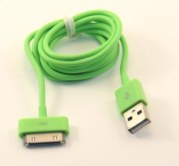 Кабель USB 30 pin подходит для Apple 1м зеленый ISA (гарантия 2 недели)