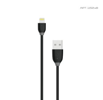 Кабель USB 8 pin подходит для Apple Premium усиленный 1м черный ISA (гарантия 2 недели)