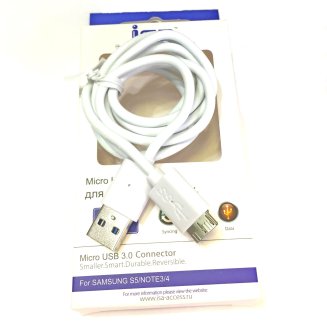 Кабель USB Micro USB 3.0 1м белый ISA (гарантия 2 недели)