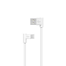 Кабель USB Micro USB L- коннектор 1м белый ISA (гарантия 2 недели)