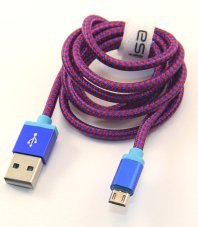 Кабель USB Micro USB алюминий/нейлон 1м синий ISA (гарантия 2 недели)
