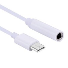 Аудио переходник 3,5мм JACK с разъемом USB TYPE-C 3.1, AUX, 12,5СМ, белый ISA (гарантия 2 недели)
