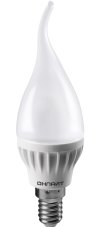 Лампа светодиодная LED 6вт E14 белый матовая свеча на ветру ОНЛАЙТ
