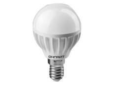 Лампа светодиодная LED 8вт E14 белый матовый шар ОНЛАЙТ