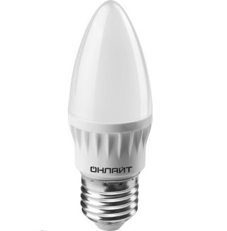 Лампа светодиодная LED 6вт E27 теплый матовая свеча ОНЛАЙТ