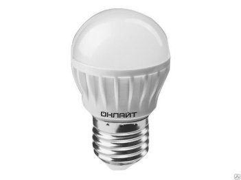 Лампа светодиодная LED 6вт E27 теплый матовый шар ОНЛАЙТ