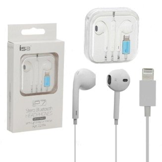 Наушники Bluetooth Lightning-коннектор белый ISA IP7 (гарантия 2 недели)
