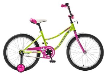 Велосипед NOVATRACK 20, NEPTUNE салатовый, защита А-тип, короткие крылья, нет багажника
