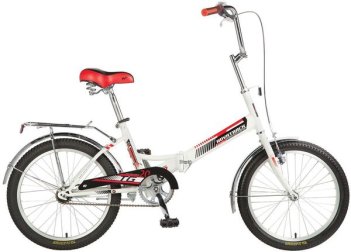 Велосипед NOVATRACK 20 складной, TG30, белый, торм 1руч и нож,,ALобода, комфорт.сид.и руль