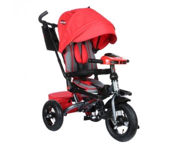 Трехколесный велосипед SAFARI TRIKE 360 красный, надув колеса 12\"/10\", со светом и музык