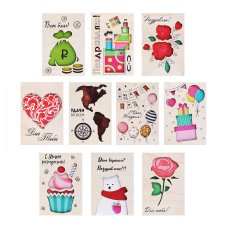 Открытка деревянная, 10 дизайнов, 10х14,5 см. LA DECOR