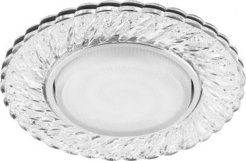 Светильник ФВО-11w GX53 CD4021 хром с прозрачным стеклом со светодиодной подсветкой 4000К