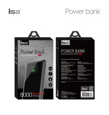 Внешний аккумулятор L2 8000 mAh черный ISA (гарантия 2 недели)