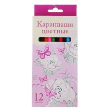 Карандаши, 12 цветов, шестигранные заточенные, дерево, в карт.коробке с подвесом Джуниор гарден