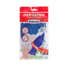 Перчатки латексные прочные Komfi L, 1 пара