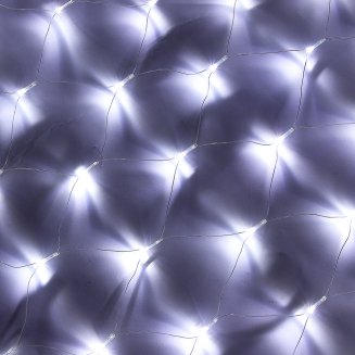 Гирлянда электрическая Сетка, 144LED 1,6x1,6м белая, 8 режимов, прозрачный провод, 220В