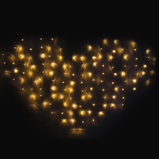 Гирлянда электр. бахрома-сердце 124LED, 2,5х1,5м,16 нитей, шампань,8реж, 220В СНОУ БУМ