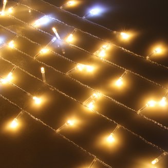 Гирлянда электр. бахрома 2,5x0,3х0,5x0,7м, 80LED, Flash 8_led, шампань, прозр.пров, 220В СНОУ БУМ