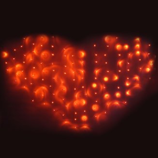 Гирлянда электр. бахрома-сердце 124LED, 2,5х1,5м,16 нитей, коралловый, 8реж, 220В СНОУ БУМ
