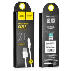 Кабель USB Lightning X1 3M HOCO белый (гарантия 2 недели)