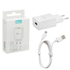 СЗУ USB 2A + кабель Micro USB ZU-3 ISA белый (гарантия 2 недели)