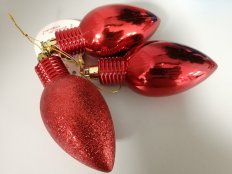 Набор елочных украшений "Лампочки" 3 шт.10 см. (N1-SD12-BB-R красный)